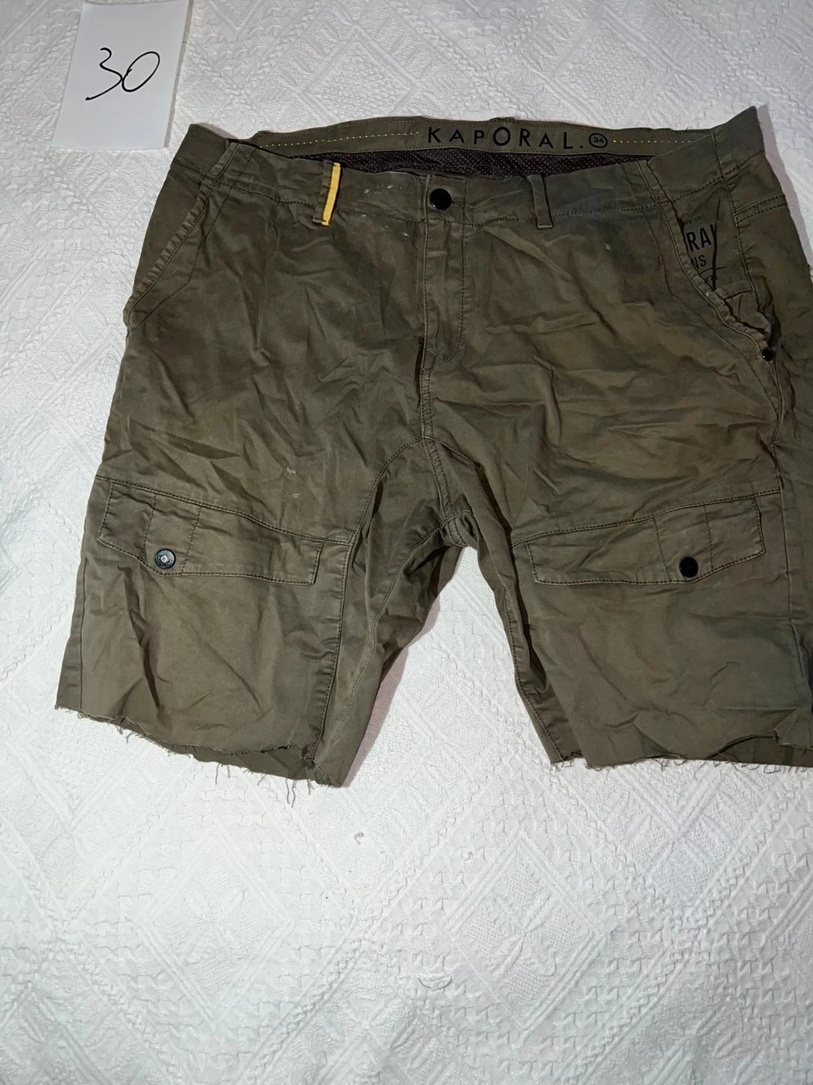 Short en jean kaki kaporal T34 us